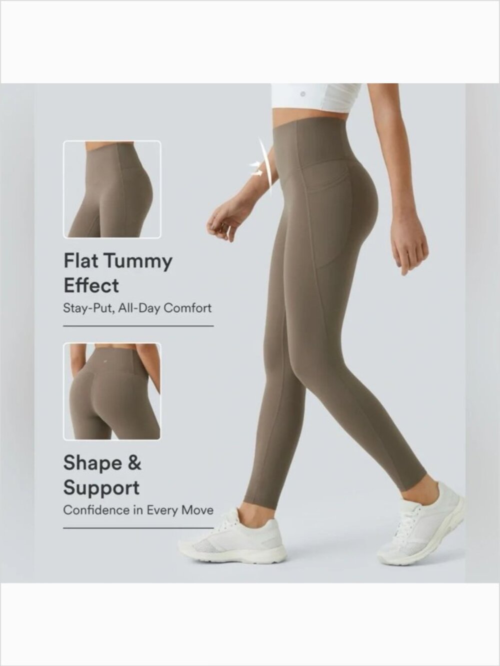 Halara UltraSculpt Leggings Medium NWT High Waisted Tummy Control 7/8 Pocket